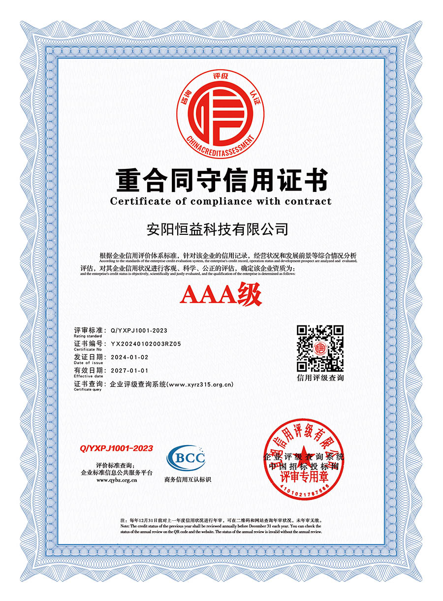 重合同守信用證書(shū)